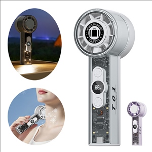 Transparent Handheld Cooling Fan with Ice Compress Function